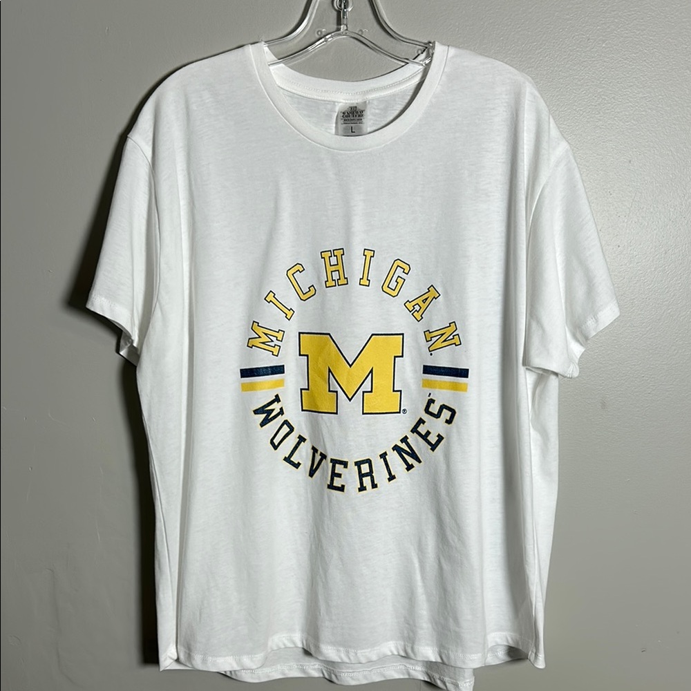 Michigan Wolverines Women’s Gameday Couture NCAA Apparel White T-Shirt Sz Large
